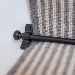 Altro Stair Rod with Round Bulb Finials - 900mm Length - Matt Black