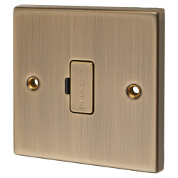 Knightsbridge 13A 1 Gang Unswitched Fused Spur - Antique Brass