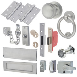 Front Door Furniture Kit - Satin Chrome