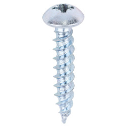 TIMCO Twin Threaded Pozi Round Head Wood Screws - 10 x 1" - Zinc Plated - Pack of 200