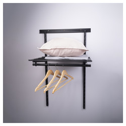 Altro Wardrobe Kit - 1 Bay & 1 x Ventilated Wire Shelf - Black