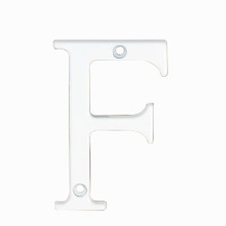 76mm Screw Fix Door Letter - F - White