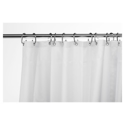 Croydex Long Drop Shower Curtain - 1800 x 2000mm - White Polyester