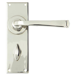 From The Anvil Polished Nickel Bathroom Door Handles - Avon Range - 152 x 48mm