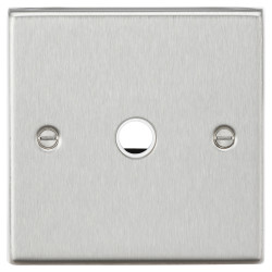 Knightsbridge 20A Square Edge Flex Outlet Plate - Brushed Chrome