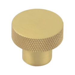 Hoxton by Frelan Wenlock Knurled Round Cabinet Knob - 30mm Diameter - Satin Brass