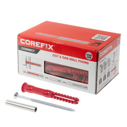 Corefix Connect 100 - Dot and Dab or Drylined Wall Fixing Solution - Red - Pack of 24
