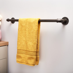 Altro 1/2" Long Pipe Round Towel Rail Kit - Grey