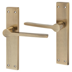 Altro Antique Brass Latch Door Handles - Farley Range - 200 x 42mm