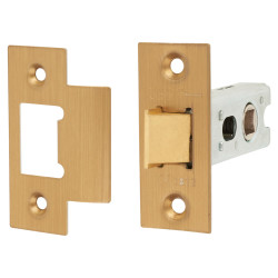 Jedo Heavy Duty Tubular Latch - 64mm Case - 44mm Backset - Square - Satin Brass