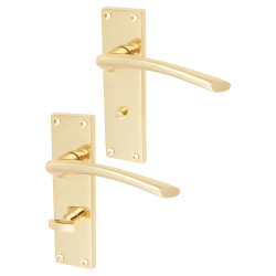 Touchpoint Polished Brass Bathroom Door Handles - Rimini Range - 151 x 42mm