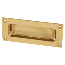 Altro Rectangular Flush Cabinet Pull Handle - 102 x 45mm - Polished Brass