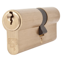 Touchpoint 5 Pin 75mm Euro Double Cylinder - 35 + 40mm - Polished Brass - Keyed to Differ