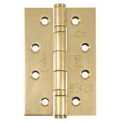 Eclipse Ball Bearing Grade 7 Butt Fire Door Hinge - 102 x 67 x 2mm - Polished Brass - Pair