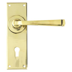 From The Anvil Aged Brass Keyhole Door Handles - Avon Range - 152 x 48mm