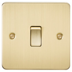 Knightsbridge 20A 1 Gang Flat Plate Double Pole Appliance Switch - Brushed Brass
