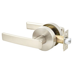 Altro Satin Stainless Steel Straight Hotel Passage Door Handles on Round Rose Set