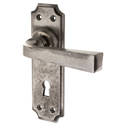 Olde Forge Polished Iron Keyhole Lock Door Handles - York Range - 152 x 48mm