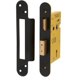 Altro Architectural 3 Lever Sashlock - 65mm Case - 44mm Backset - Radius - Matt Black