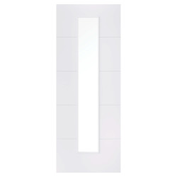 LPD Santandor 1 Light Clear Glazed Primed Semi-Solid Internal Door - 2040 x 826 x 40mm - White