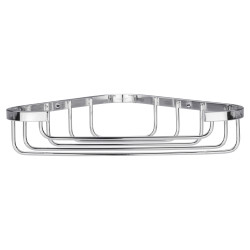 Croydex Wirework Small Corner Shower Soap Dish Basket - 40 x 195 x 120mm - Stainless Steel