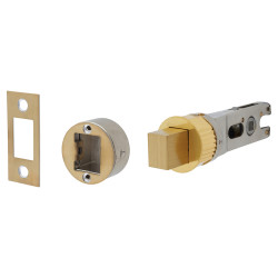 Altro Quick Latch Tubular Bathroom Deadbolt - 71mm Case - 57mm Backset - Round - Satin Brass