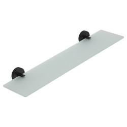 Metlex Cygnus Glass Shelf - 530 x 125 x 54mm - Matt Black