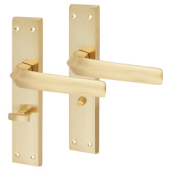 Altro Satin Brass Bathroom Door Handles - Norley Range - 200 x 42mm