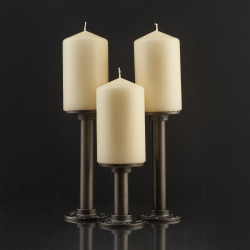 Altro 3/4" Pipe Single Candle Holder - Grey - Pack of 3