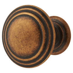 Altro Hythe Round Cabinet Knob - 30mm Diameter - Antique Brass