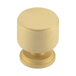 Burlington by Frelan Belgrave Stepped Round Cabinet Knob - 30mm Diameter - Satin Brass