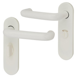 Hoppe AR600/25 Diamond White Nylon Steel Core Safety Bathroom Door Handles - 57m c/c - Paris Range