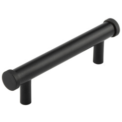 Hoxton by Frelan Thaxted 15mm Knurled T-Bar Cabinet Pull Handle - 96mm c/c - Black