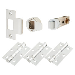 Jigtech Smartlatch Pack - 57mm Backset - 3 x Ball Bearing Hinges - Polished Stainless Steel