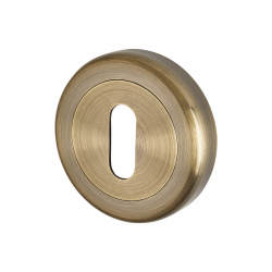 Altro Escutcheon - 50mm Diameter - Keyhole - Antique Brass