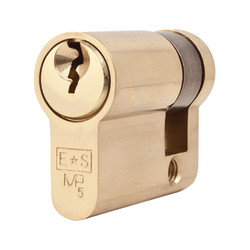Eurospec 5 Pin 40mm Euro Single Cylinder - 30 + 10mm - Polished Brass - Master Keyed