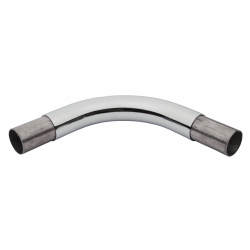 38mm Solid Brass 90° Curved Radius Elbow - Polished Chrome