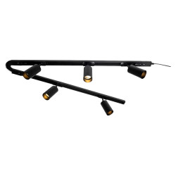 Forum Inlight Cayo GU10 5 Head Track Spotlight Kit - Black