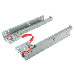 Klug Base Mount Soft Close Drawer Runner - Single Extension - 500mm Length - 30kg - Zinc