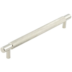 Hoxton by Frelan Taplow 18mm Knurled T-Bar Cabinet Pull Handle - 224mm c/c - Polished Nickel