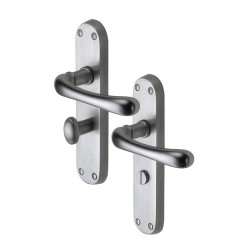 M Marcus Satin Chrome Bathroom Door Handles - Donna Range - 183 x 42mm