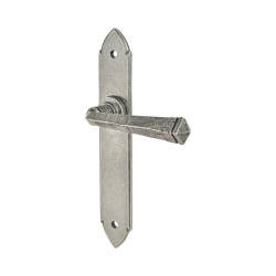 Olde Forge Pewter Gothic Latch Door Handles - Long Plate - 247 x 44mm