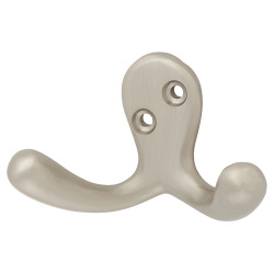 Alexander & Wilks Victorian Double Coat Hook - 30 x 24mm - Satin Nickel
