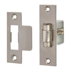 Heavy Duty Adjustable Roller Catch - 22 x 76mm Faceplate - Satin Stainless Steel