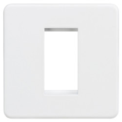Knightsbridge 1 Gang 1 Module Euro Screwless Faceplate - Matt White