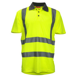 TIMCO Hi Visibility Short Sleeve Polo Shirt - Yellow - Large