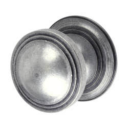 Olde Forge Round Art Deco Centre Door Knob - 90mm Rose Diameter - Pewter