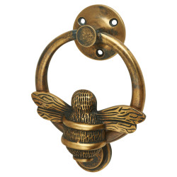 Bumble Bee Ring Door Knocker - 129 x 101mm - Antique Brass