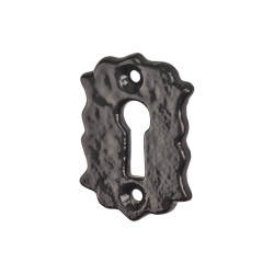 Elan Floral Escutcheon - 48 x 32mm - Keyhole - Metalized Antique Black Iron