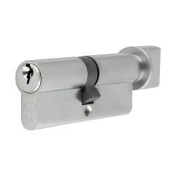 Eurospec 5 Pin 80mm Euro Thumbturn Cylinder - 40mm Turn + 40mm - Satin Chrome - Keyed to Differ